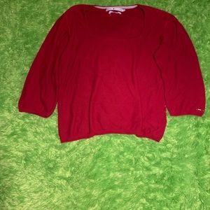 Square neck half sleeve sweater